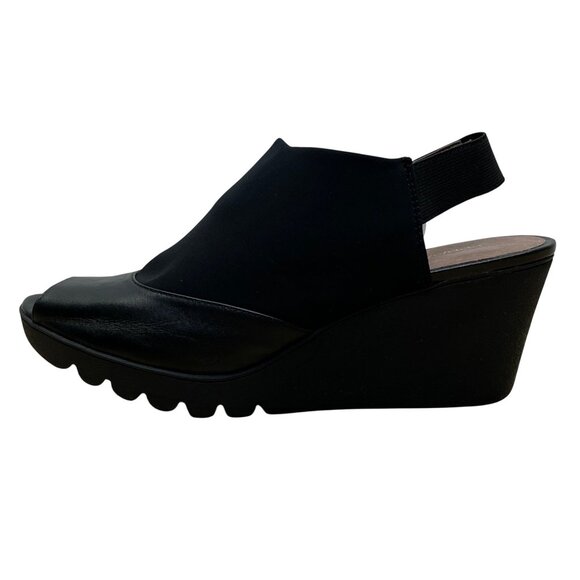 Donald J Pliner Women’s Black Wedge Open-Toe Mynne Slingback Sandals Size 8.5M - Picture 4 of 9